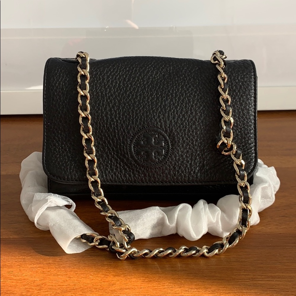 Tory Burch Bombe Shrunken Leather Shoulder Bag